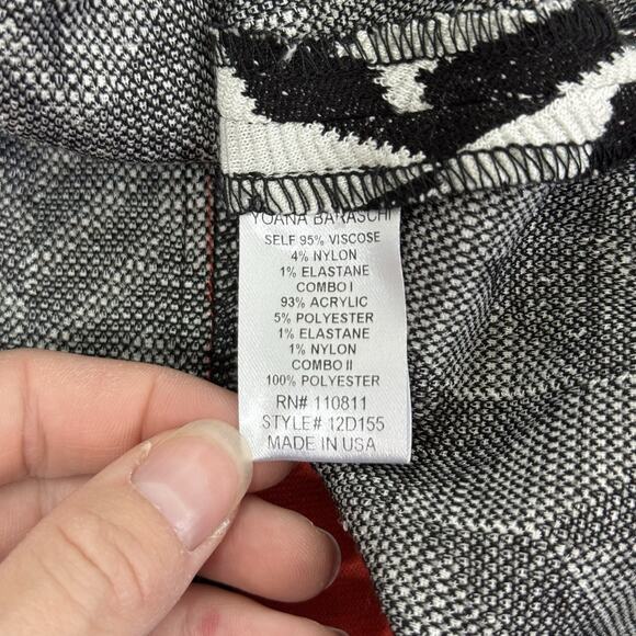 Yoana Baraschi Red Black Chevron Knit Fit & Flare Sleeveless Dress Size S - Picture 6 of 6